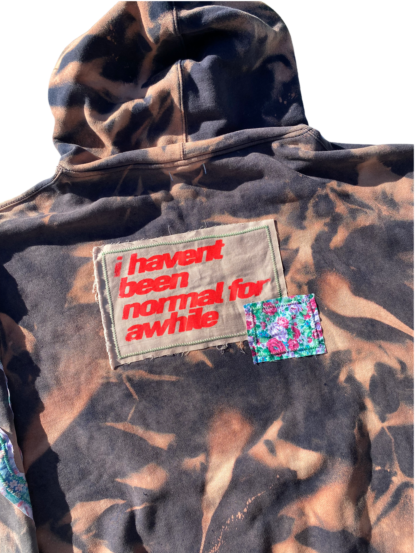 bleach dyed head hoodie