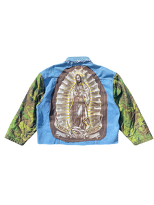 denim virgin Mary jacket