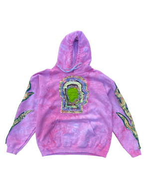 pink dyed head hoodie