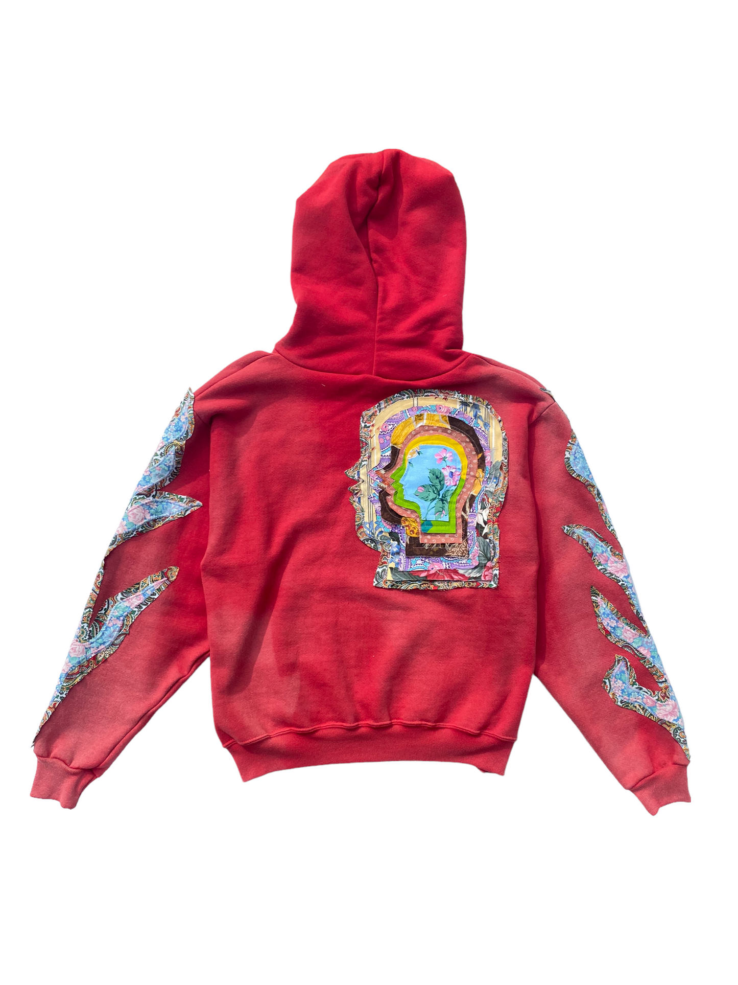 sun dyed red head hoodie