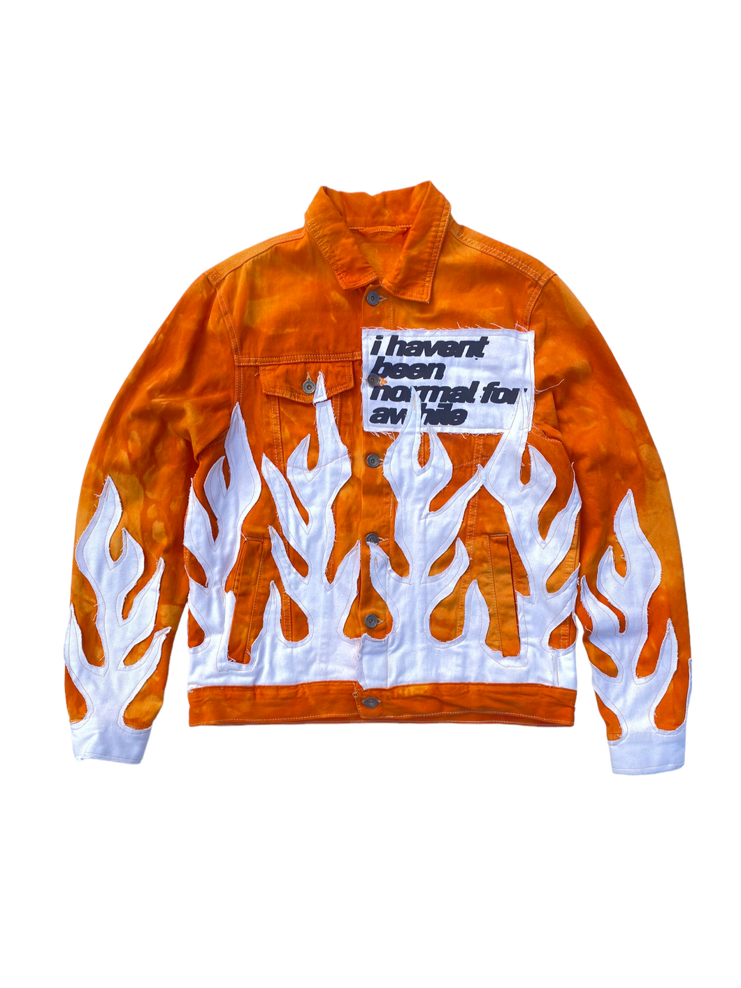 orange/white flame jacket