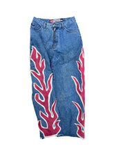 Load image into Gallery viewer, bugle boy snake skin flame jeans