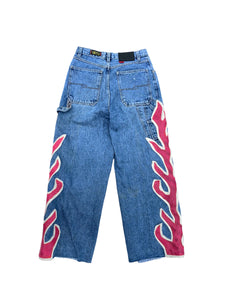 bugle boy snake skin flame jeans