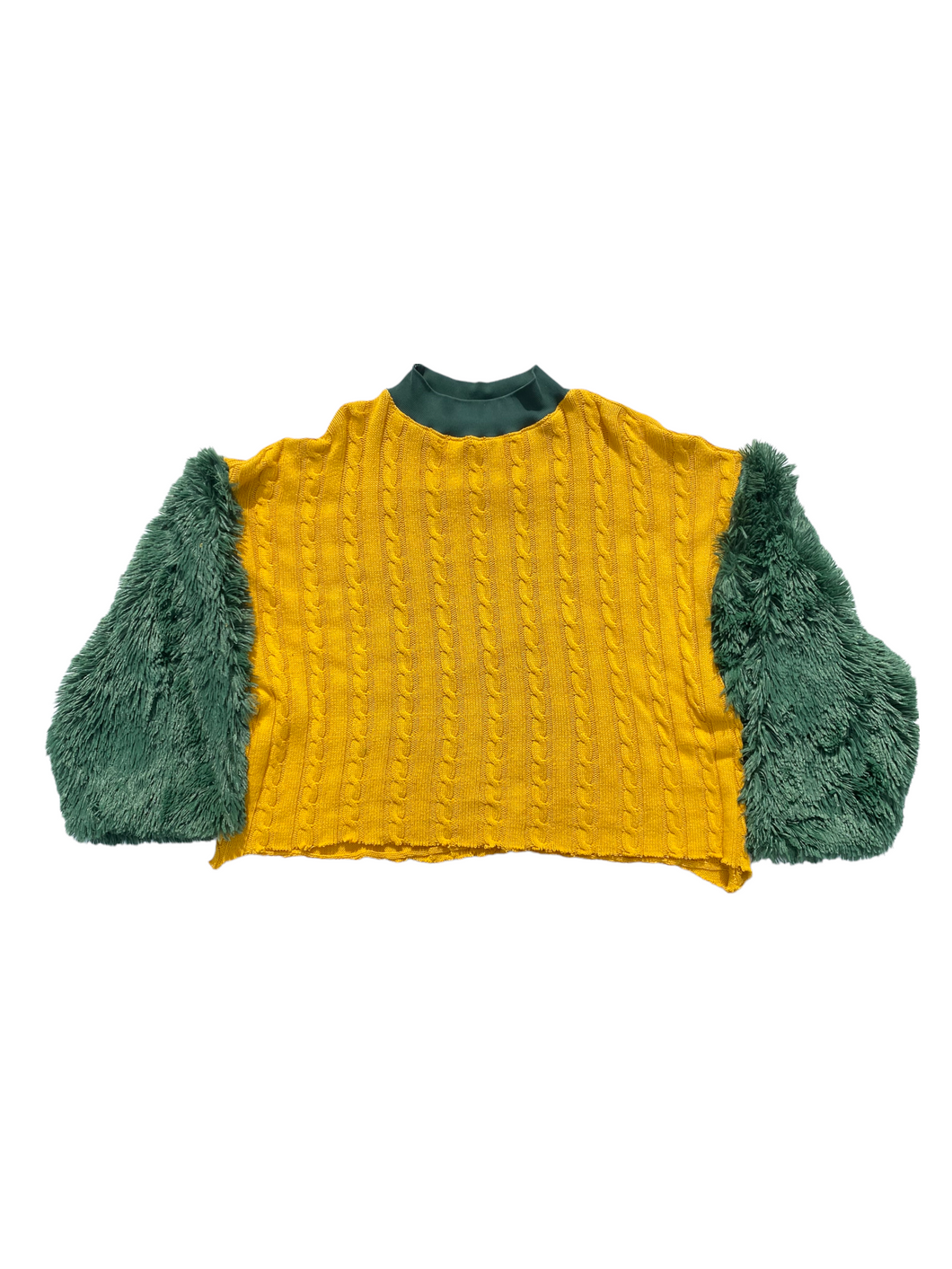 knit fluff arm sweater