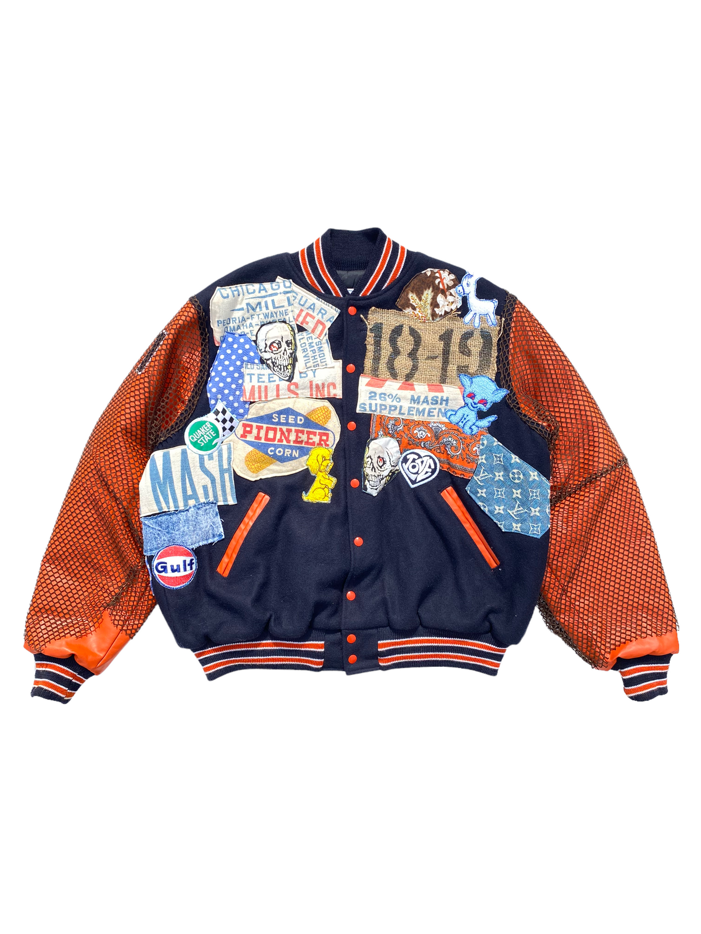 patched up lettermen jacket