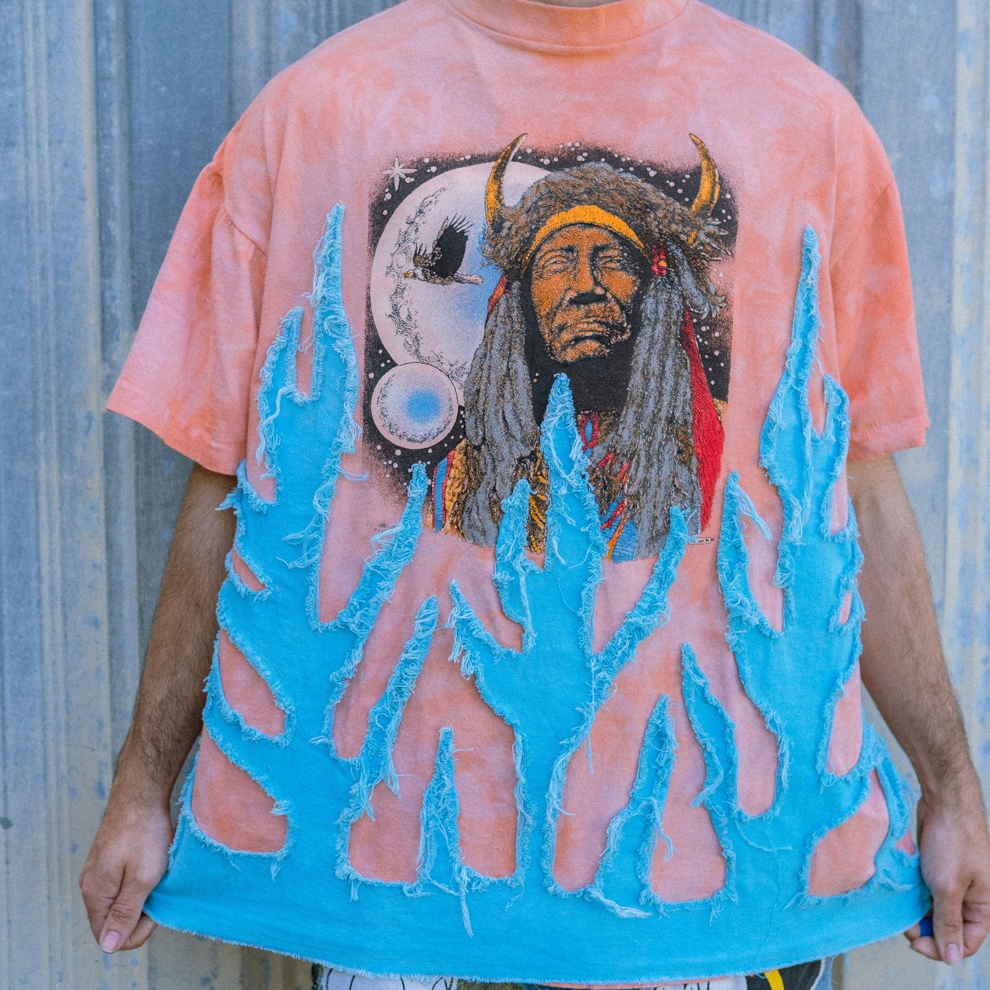 American Indian blue flame tee