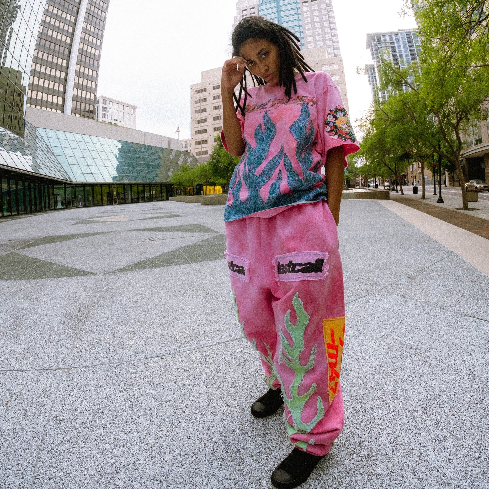 dyed pink flame sweatpants – fucklastcall