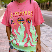 Load image into Gallery viewer, vtg adventure americana green flame tee