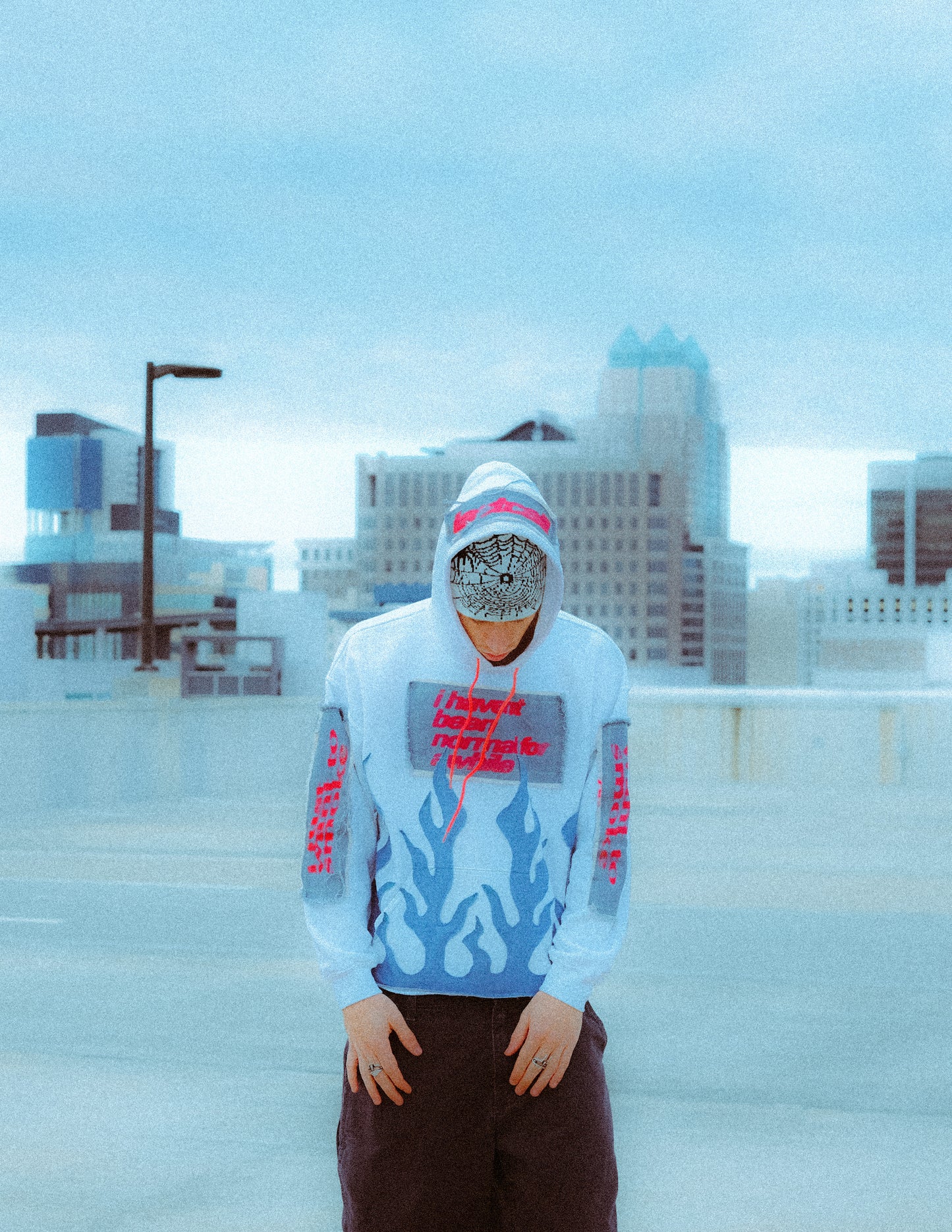 WHITE FLAME HOODIE