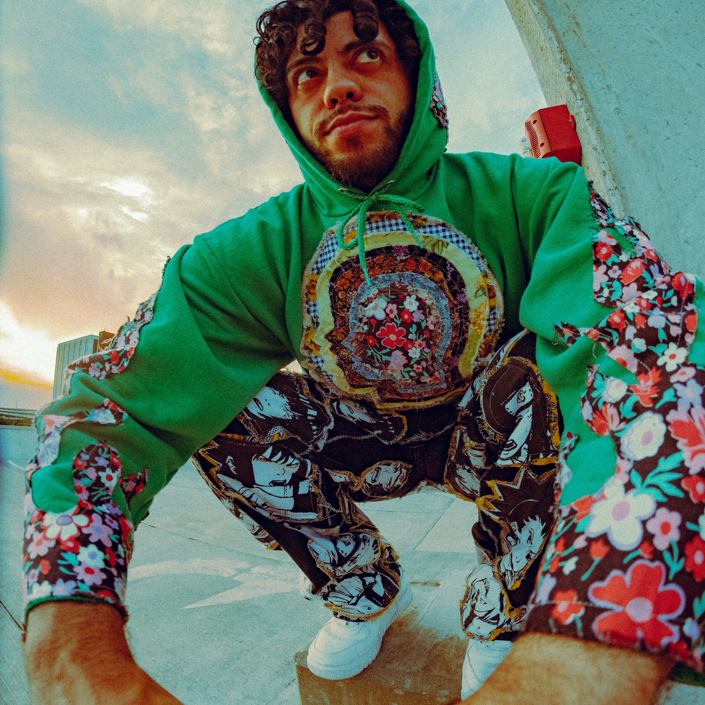 green head flame hoodie