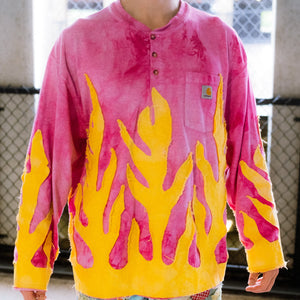 pink carhartt longsleeve flame shirt