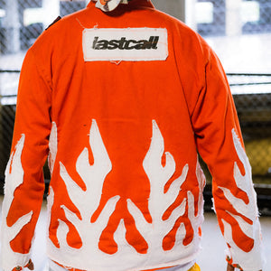 fire resistant orange flame button shirt