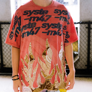 system 47 faded flame shirt
