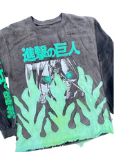 Load image into Gallery viewer, Faded AOT long sleeve flame shirt