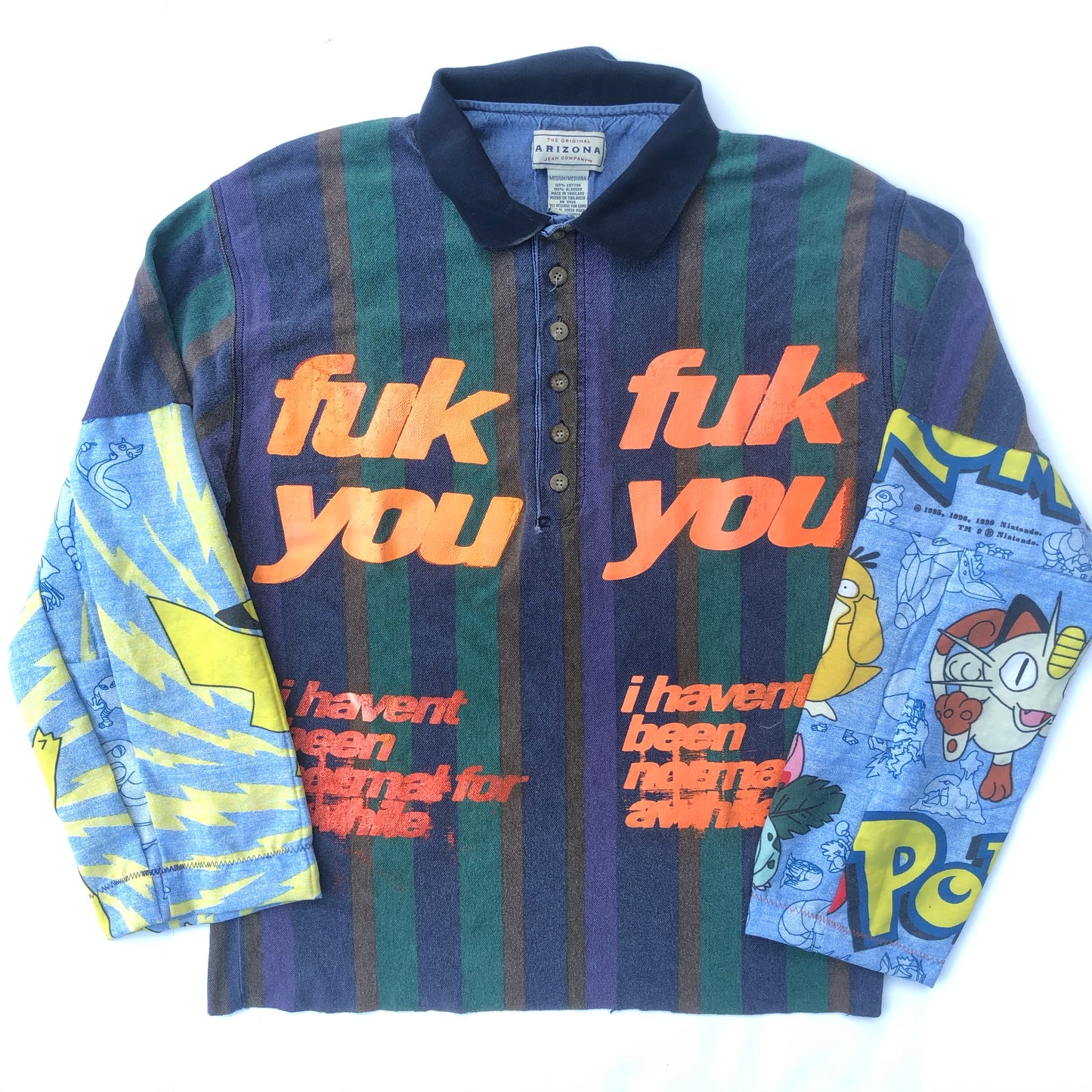 fuk you Pokémon button shirt