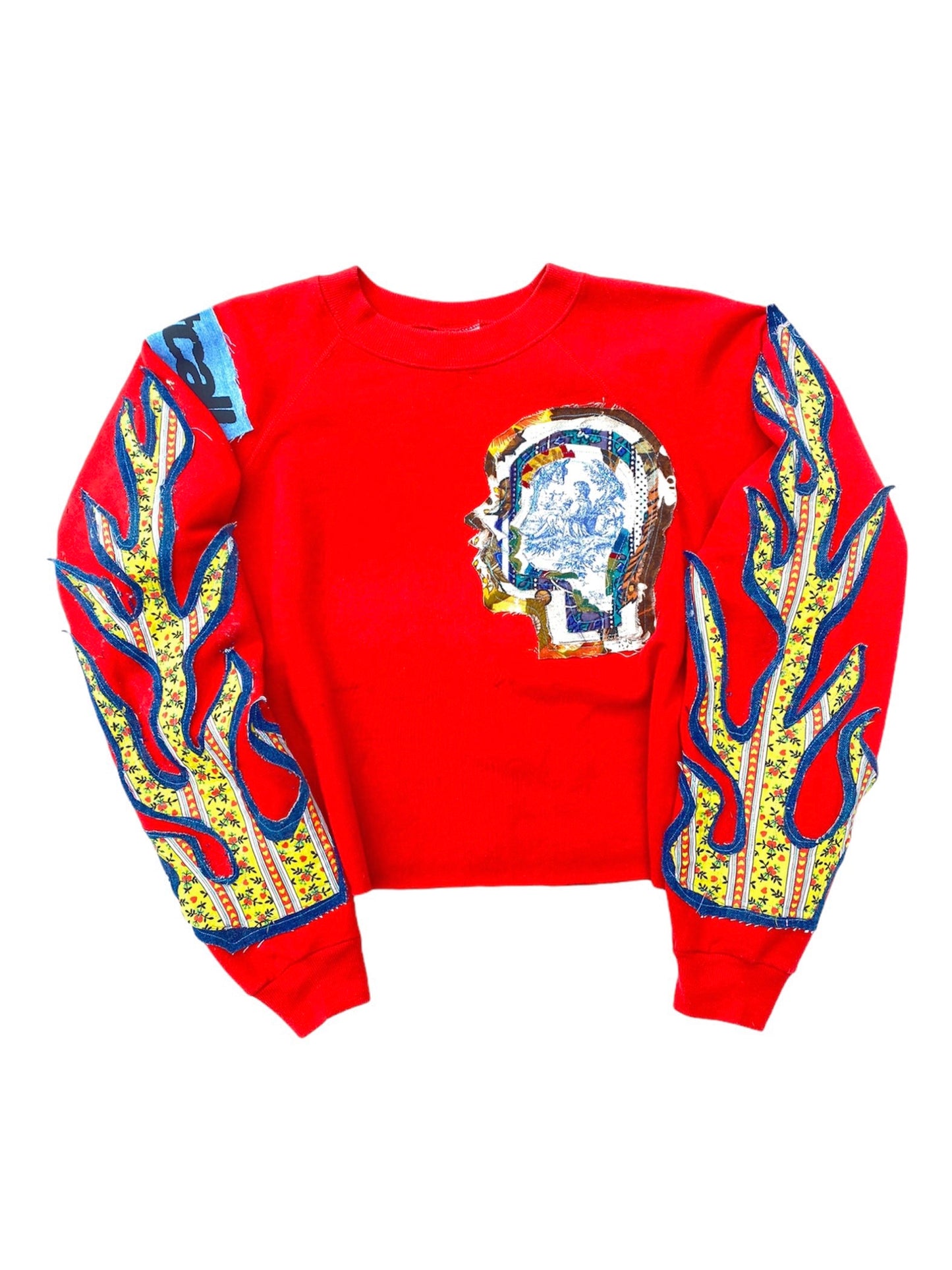 Vtg red head cropped sweater