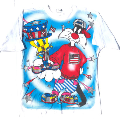 Vintage 1995 Looney tunes 4th of July shirt