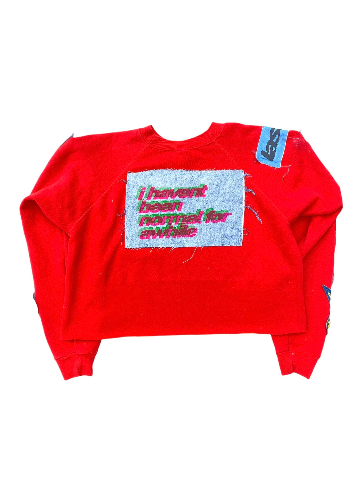 Vtg red head cropped sweater