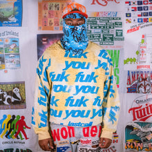Load image into Gallery viewer, vtg fuk you yellow sweater