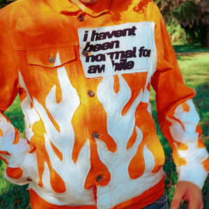 orange/white flame jacket