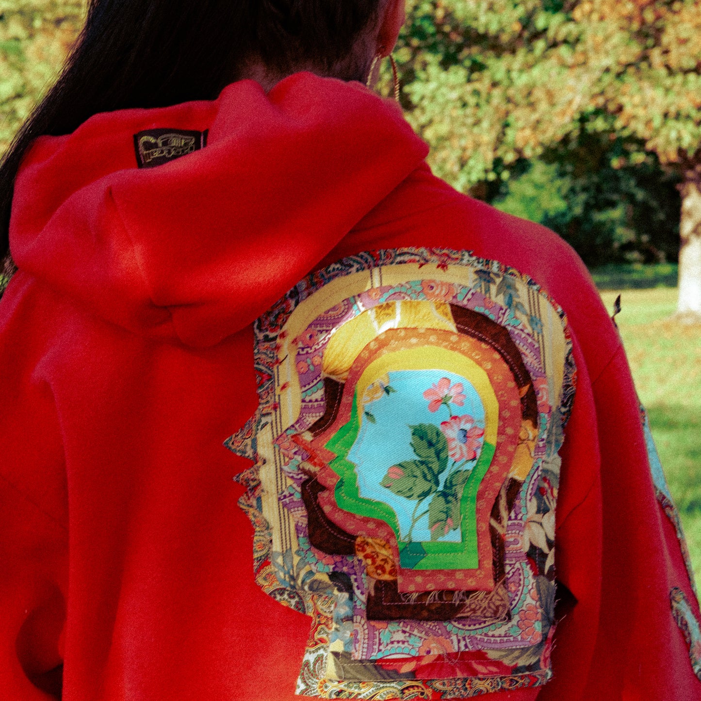 sun dyed red head hoodie