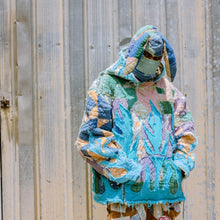 Load image into Gallery viewer, Vintage Quilt blanket flame hoodie