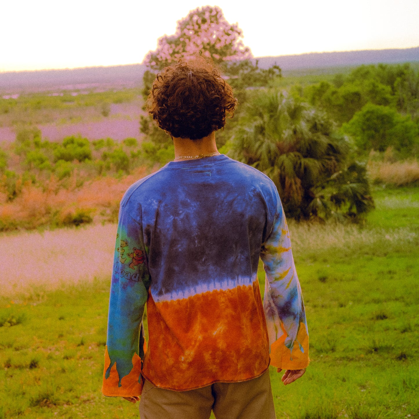 altered led zeppelin tie dye longsleeve tee