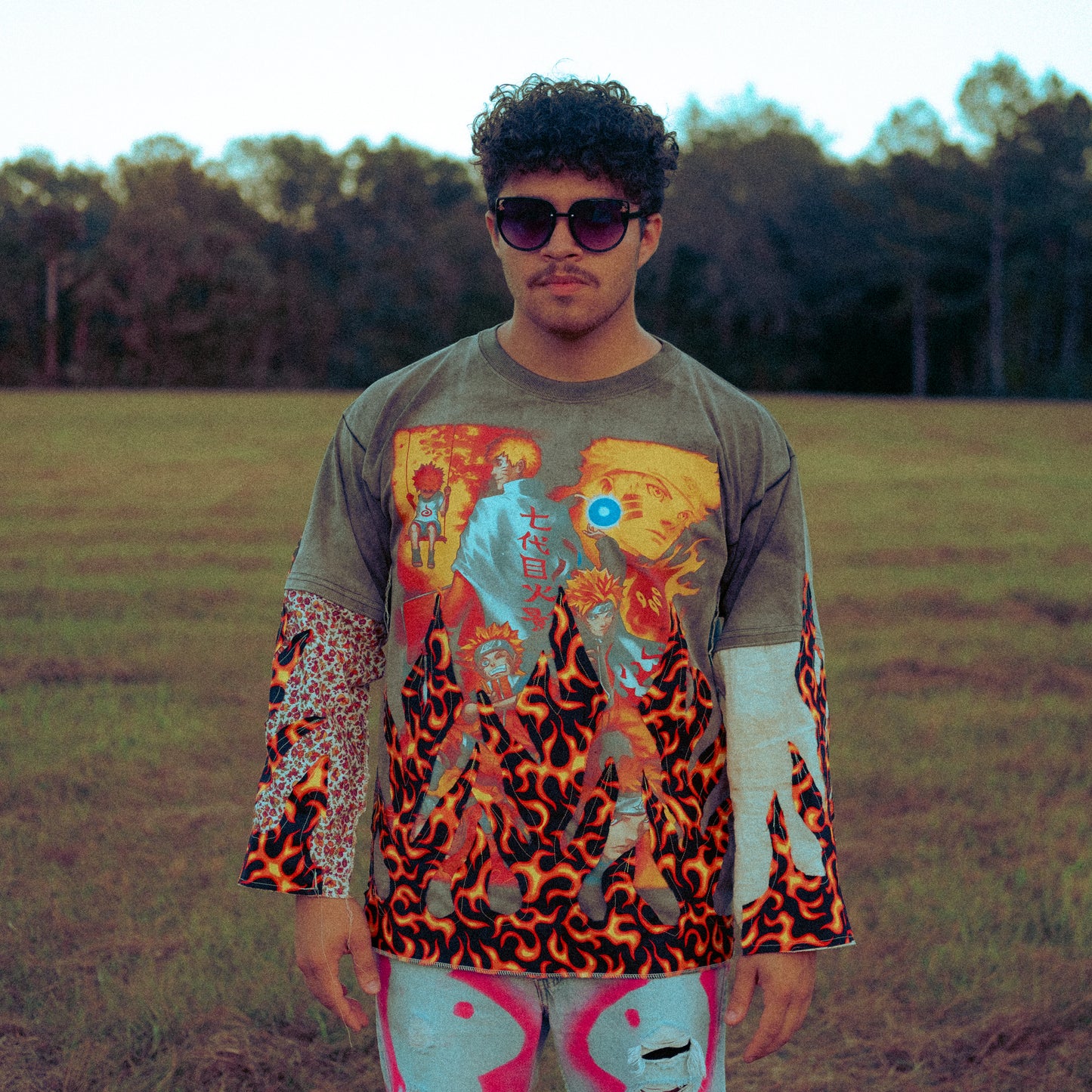 sunfaded naruto flame tee