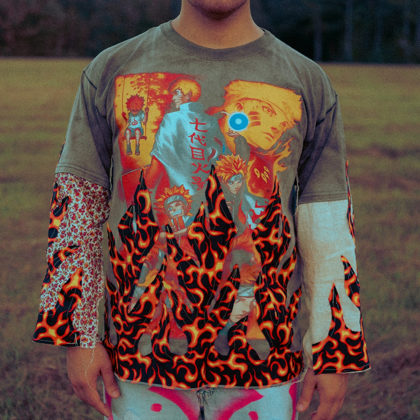 sunfaded naruto flame tee