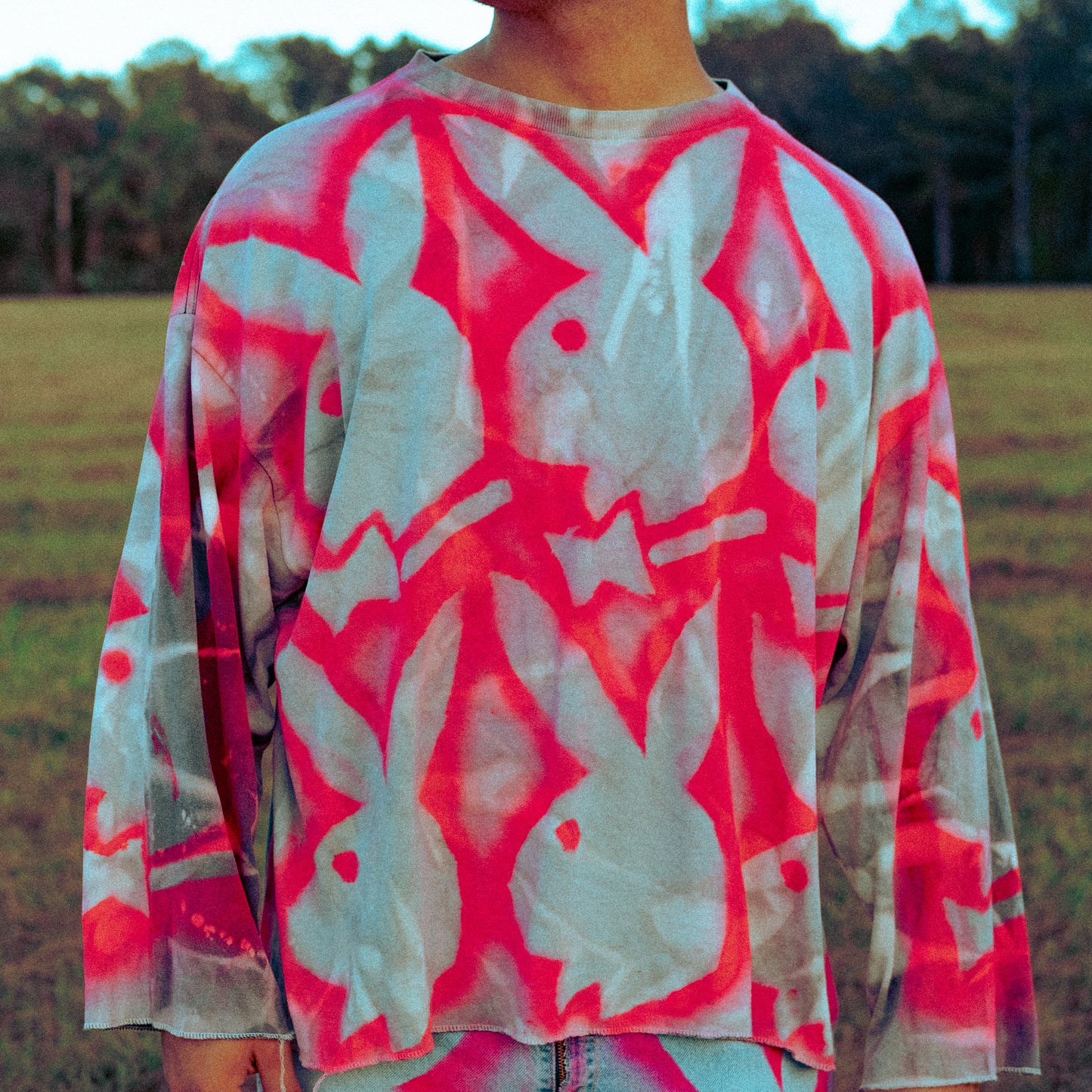 sunfaded airbrush playboy bunny tee