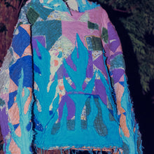 Load image into Gallery viewer, Vintage Quilt blanket flame hoodie